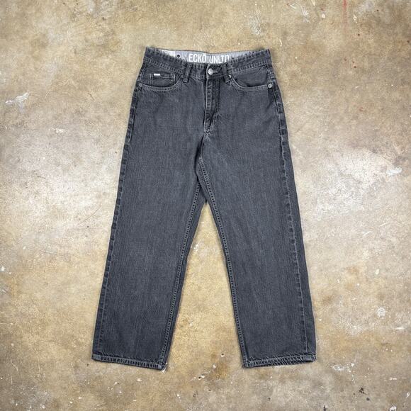 Vintage Ecko Unlimited Baggy Jeans Men’s 34x32 Dark Gray Black Y2K Hip Hop - Picture 1 of 14